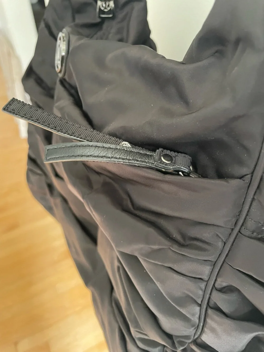 lululemon athletica Black Ruffled Nylon Shoulder Tote - Picture 4 of 16